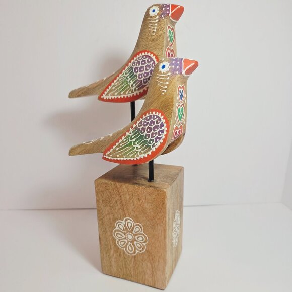 Handcrafted Wooden Bird Sculpture – Made in India - Picture 6 of 10